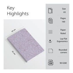 Factor Notes A5 Nurture Lilac 90GSM 160Pgs Note Book -FN2083